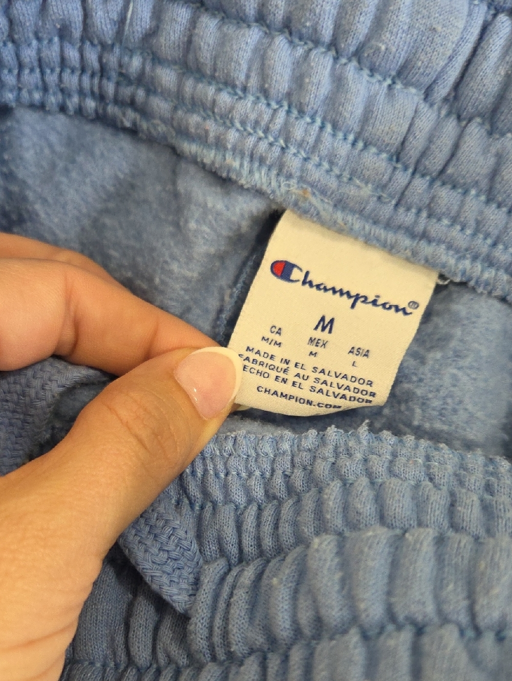 Champion Womens Light Blue Fleece Joggers - Picture 6 of 8